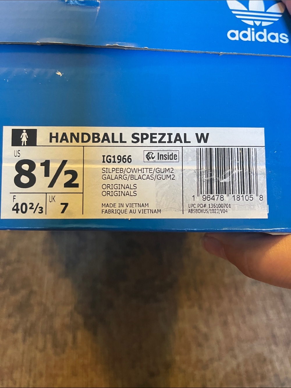 adidas handball spezial Suede Sneakers in  silver pebble with Gum Sole NWT - Picture 5 of 5